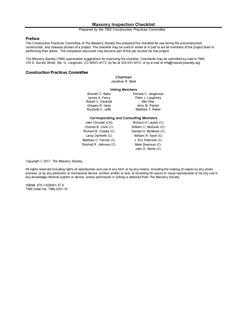 Masonry Inspection Checklist - Image 2