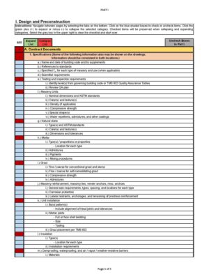 Masonry Inspection Checklist