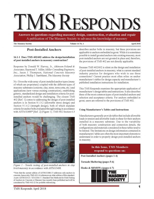 TMS Responds, Vol. 16, No. 1