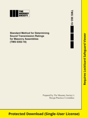 Standard Method for Determining Sound Transmission Ratings for Masonry Assemblies, 2018 - Download Version