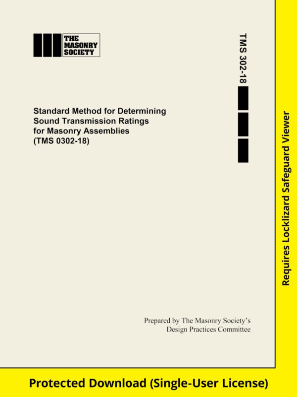 Standard Method for Determining Sound Transmission Ratings for Masonry Assemblies, 2018 - Download Version