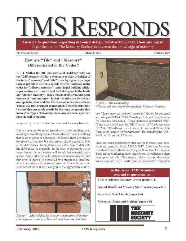 TMS Responds, Vol. 17, No. 1