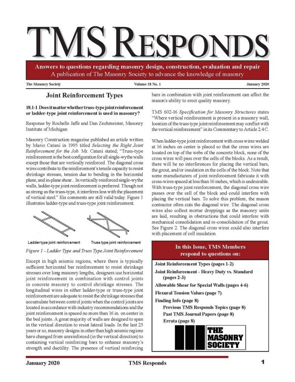TMS Responds, Vol. 18, No. 1