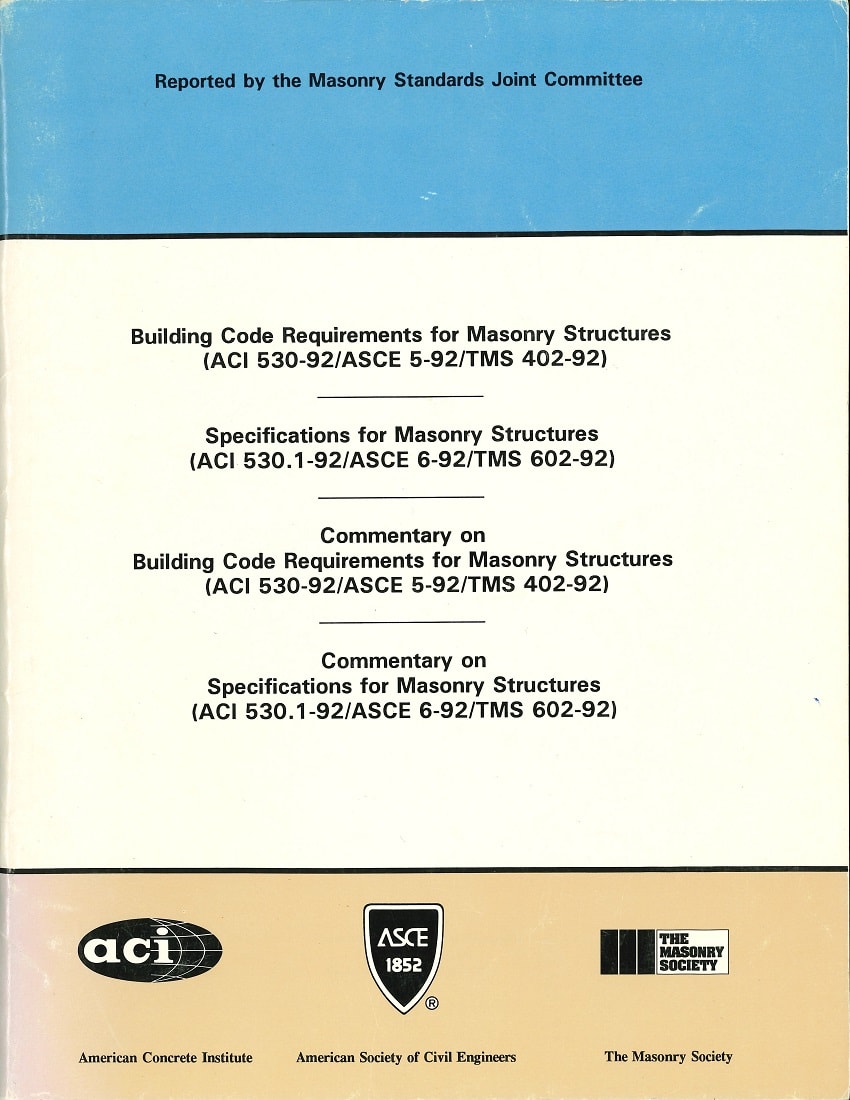 TMS 402/602-92 Building Code Requirements and Specification for Masonry Structures (PDF)