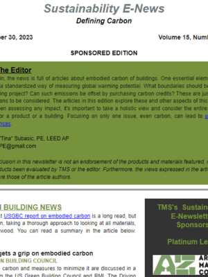 Sustainability E-News Sponsorship